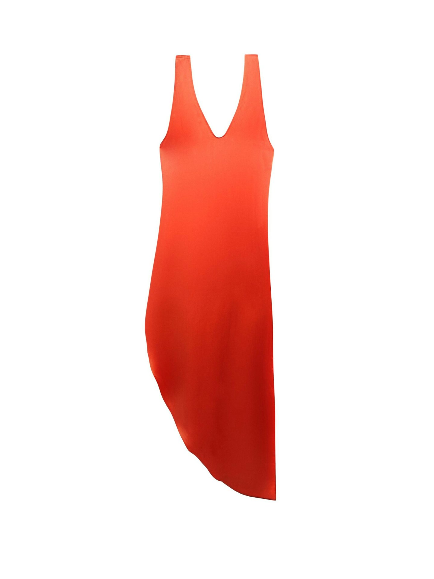 massimo dutti flowing orange slip dress