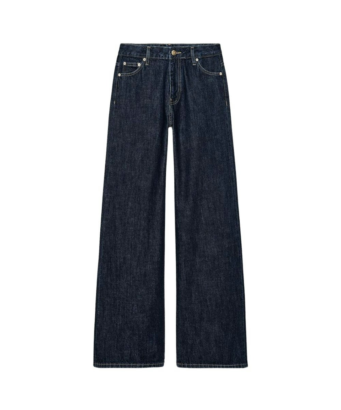 Zara, Wide Leg-Mid-Rise Jeans