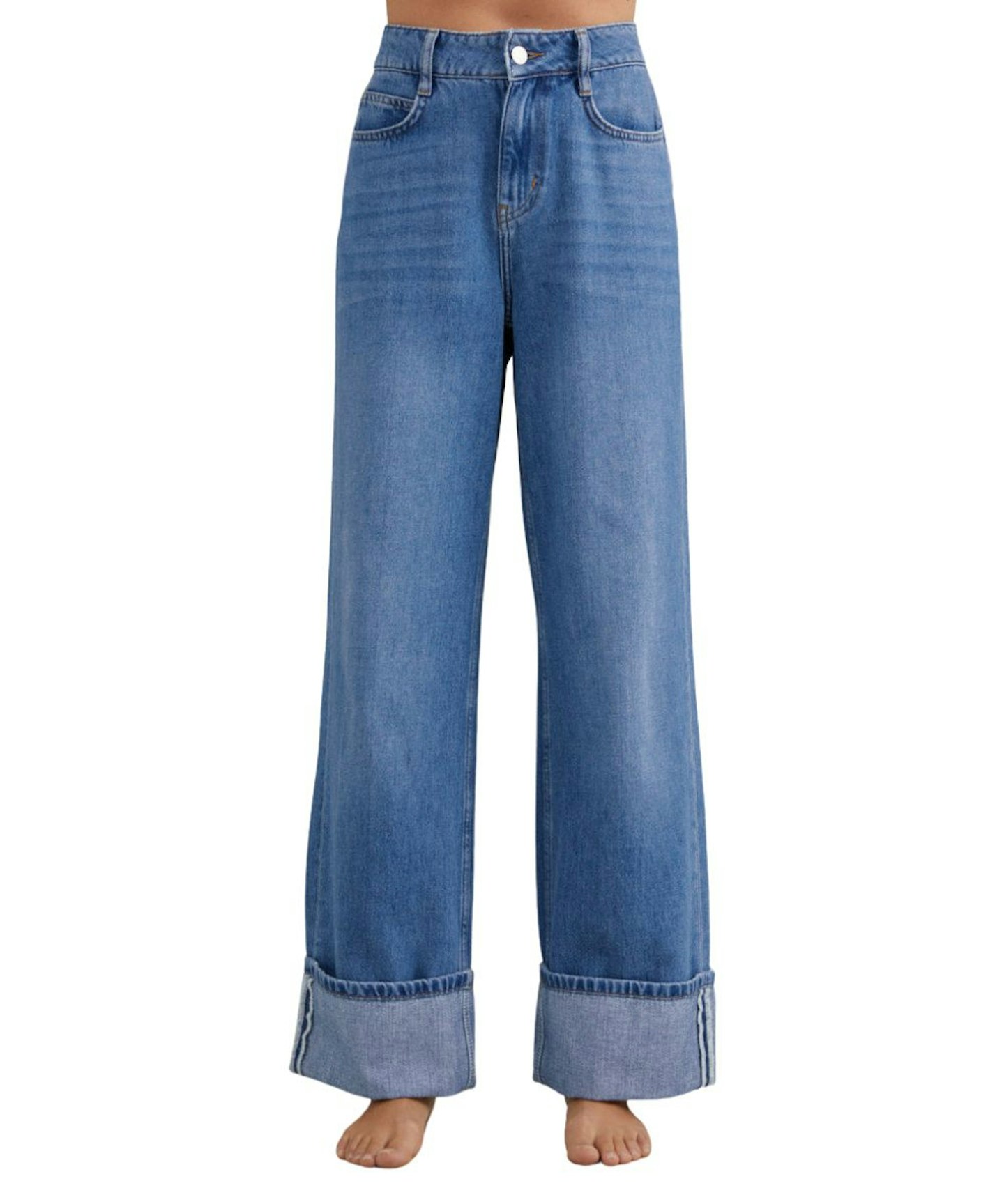Nobody's Child, Denim Wide Leg Turn Up Jeans