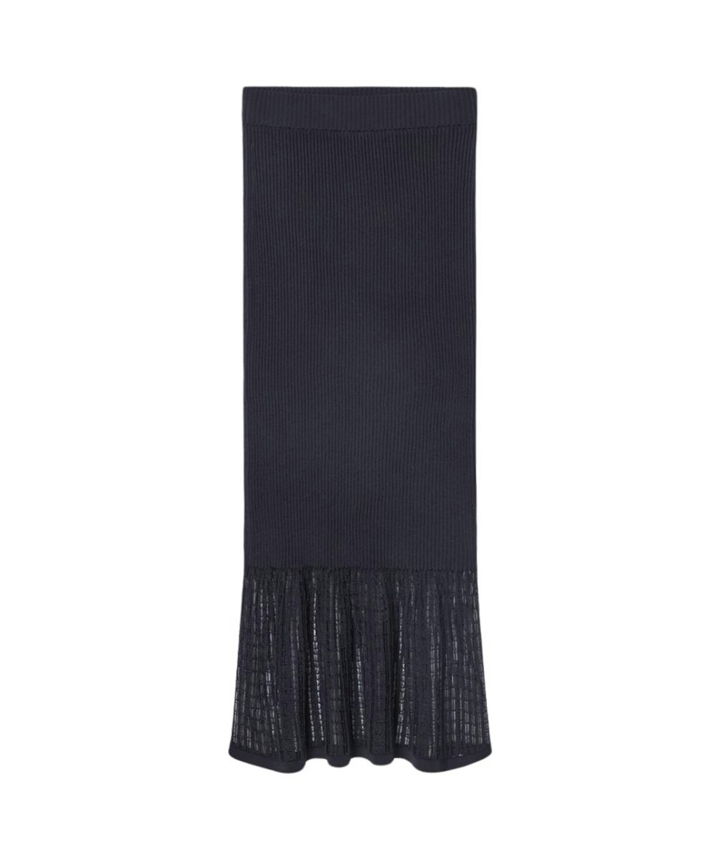 Cos, Lace-Stitch Ribbed-Knit Midi Skirt