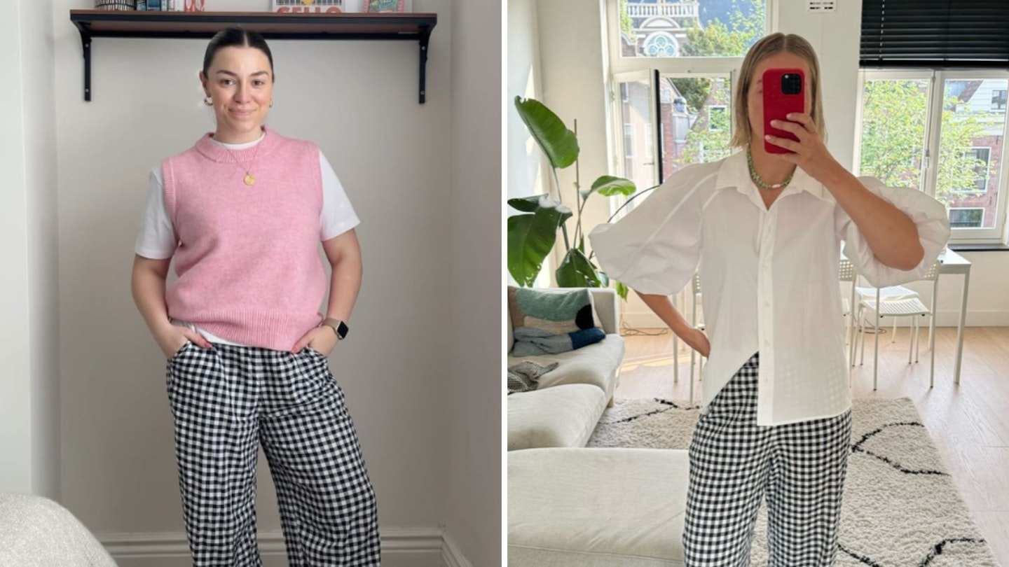 gingham uniqlo trouser