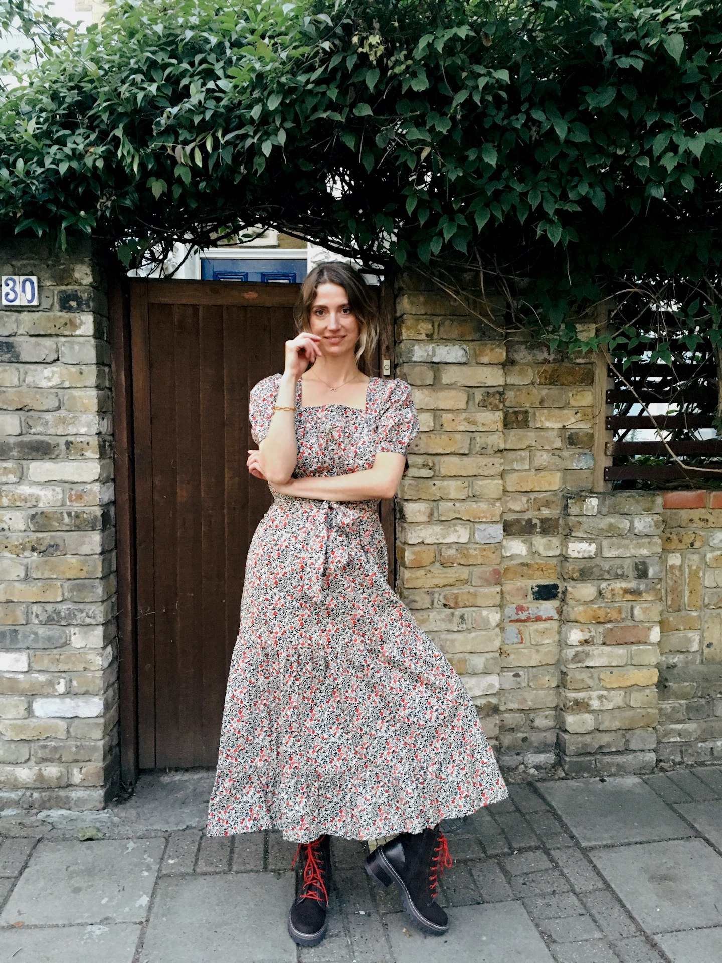 prairie dress with hiking boots