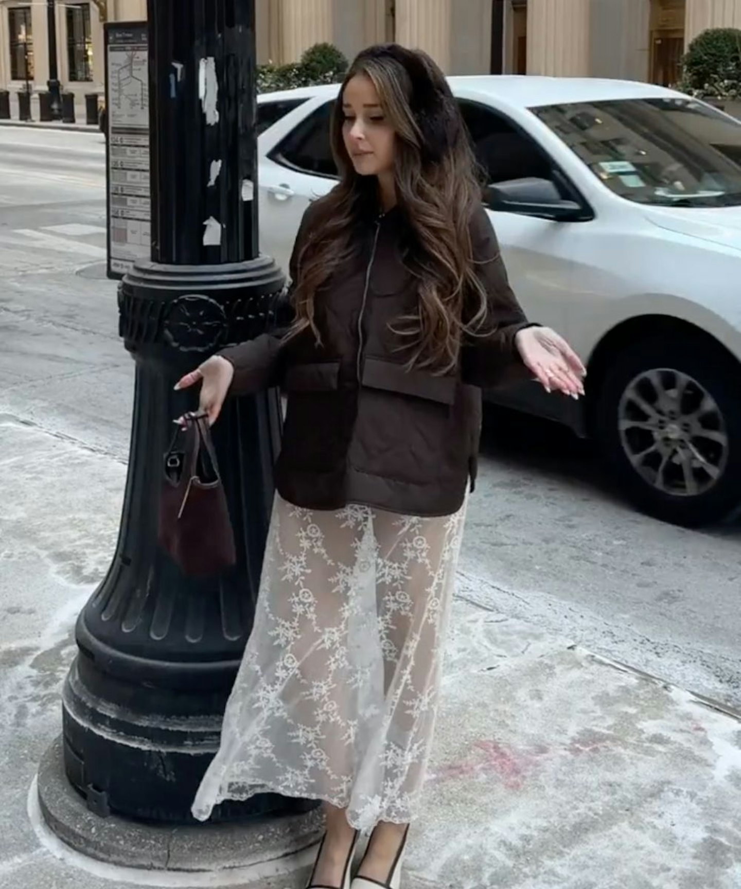 H&M long lace skirt