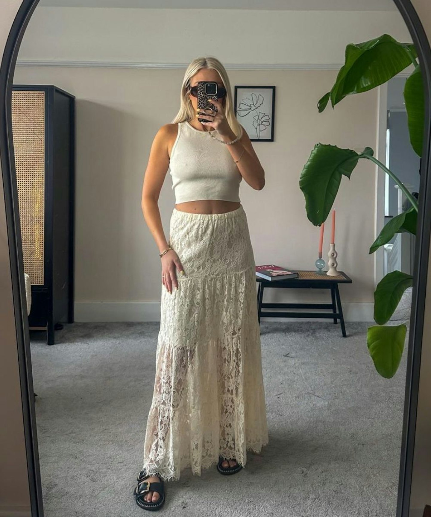 M&S tiered lace skirt