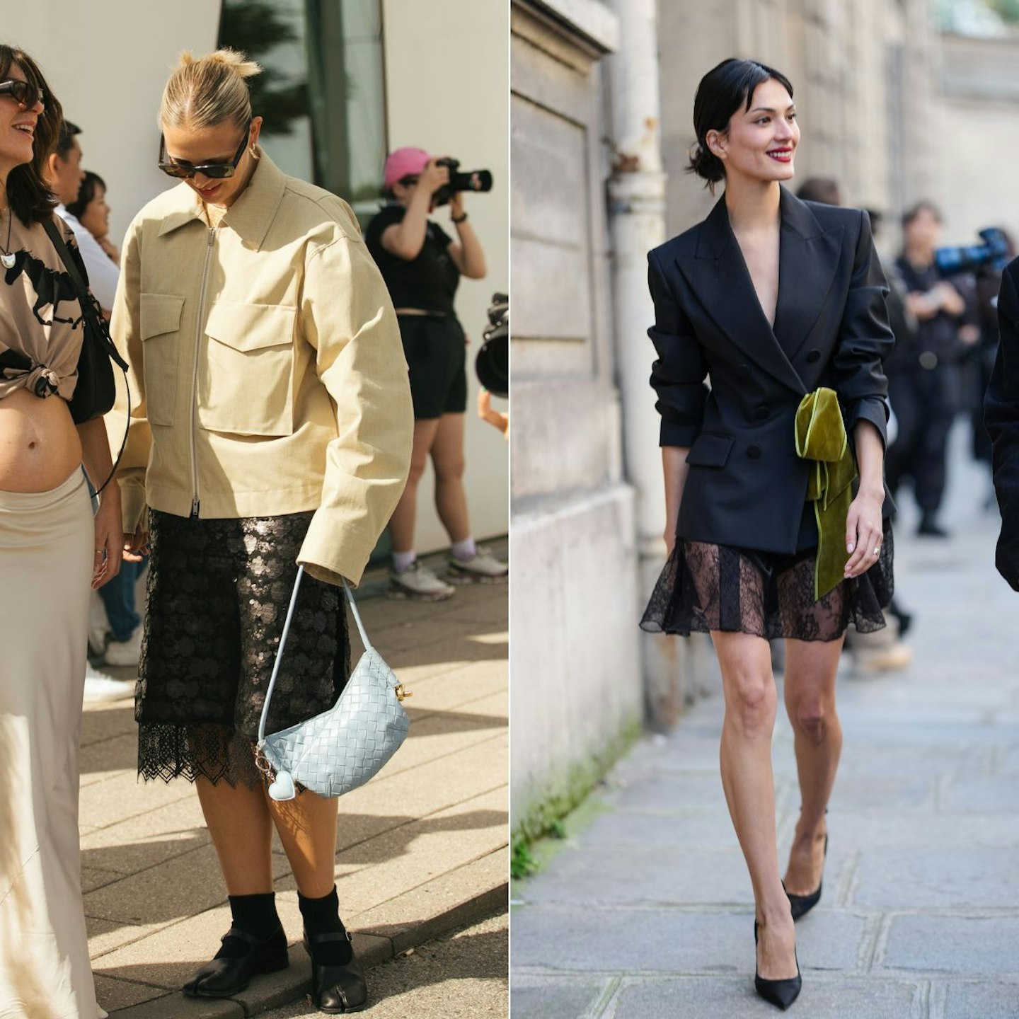 lace skirt street style