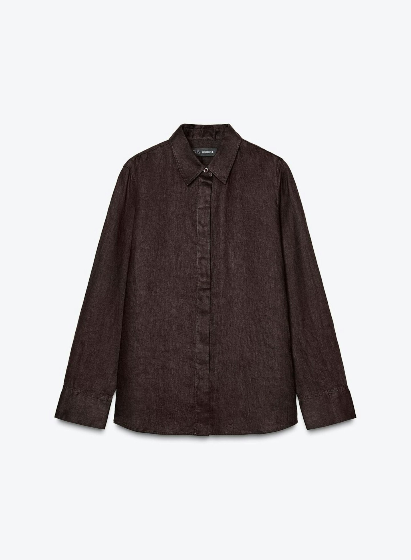 Zara, 100% Linen Shirt - Brown