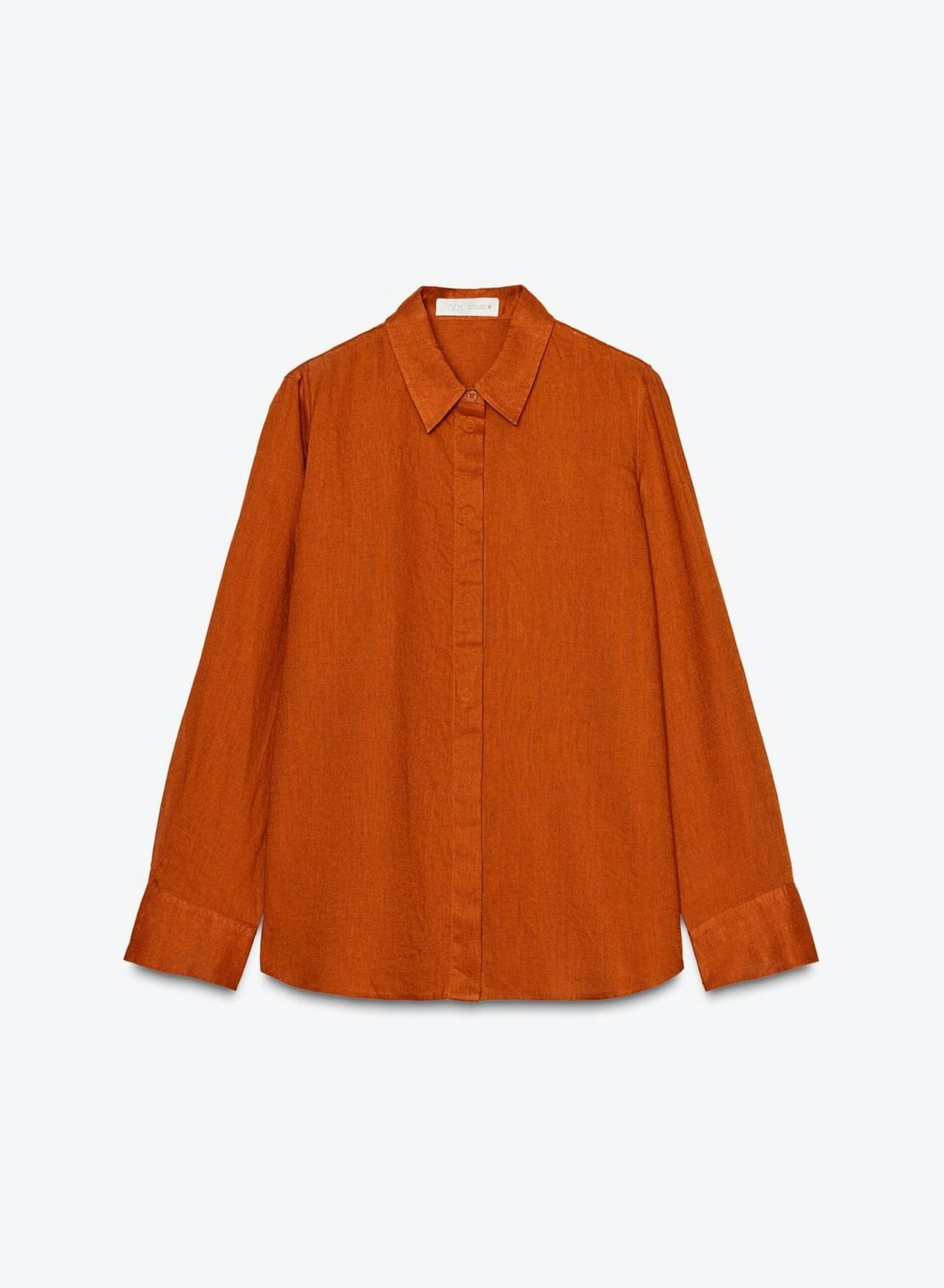 Zara, 100% Linen Shirt - Orange