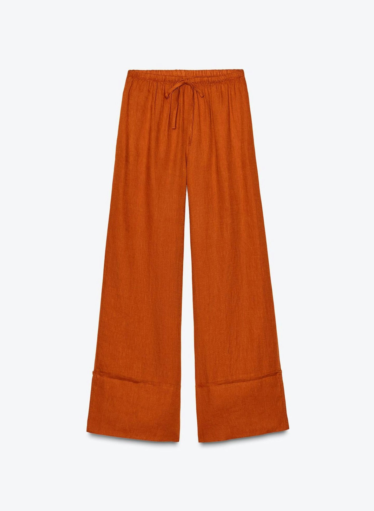 Zara, 100% Linen Palazzo Pants - Orange