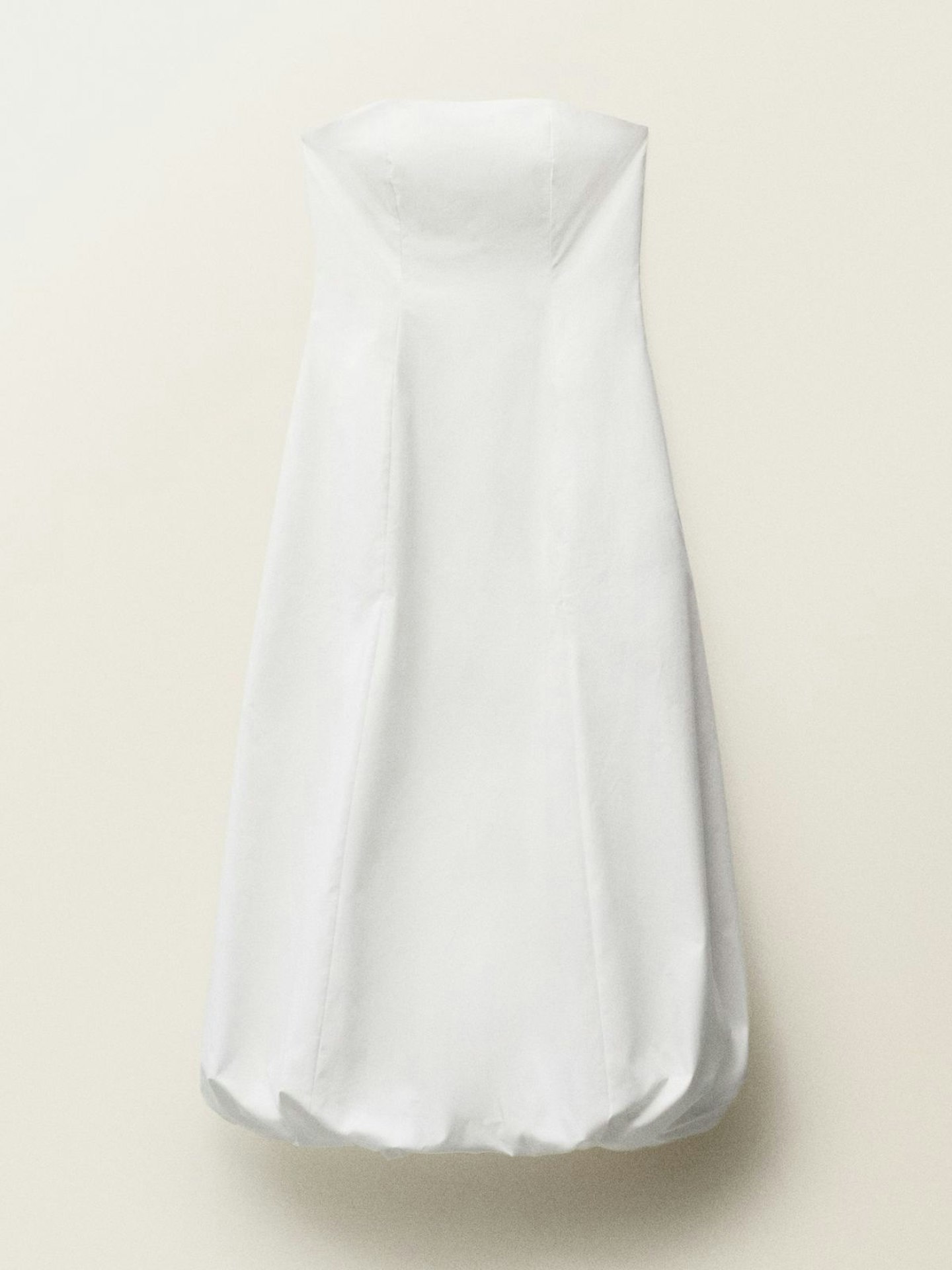 Strapless Dress With Puffed Hem