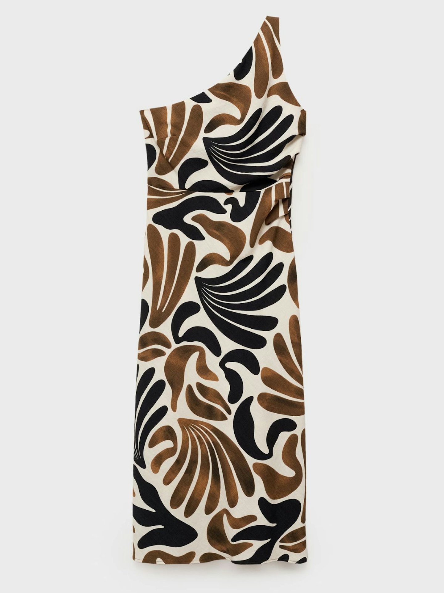 Printed Dress With Asymmetrical Neck