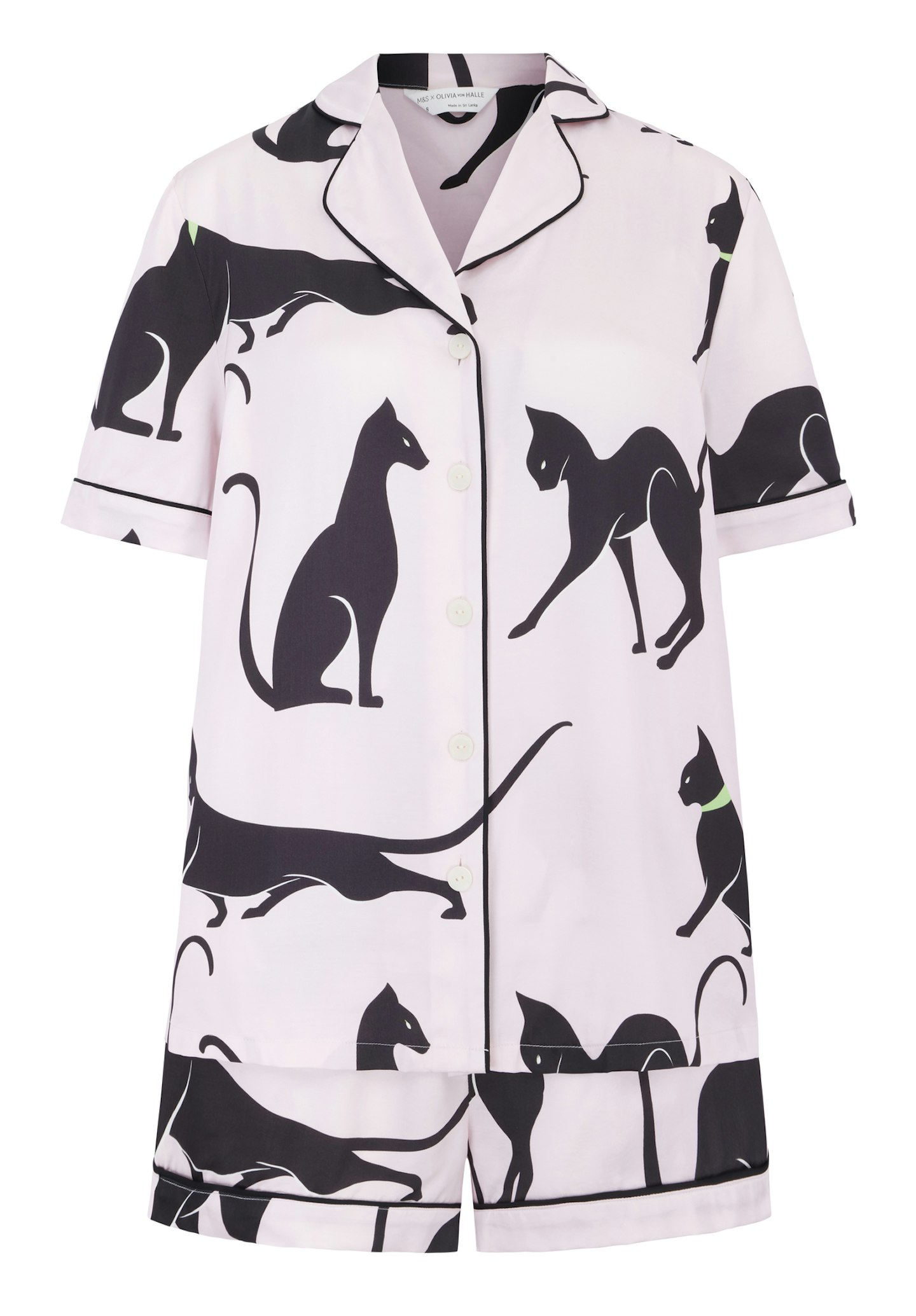 Cat Print Satin Shortie