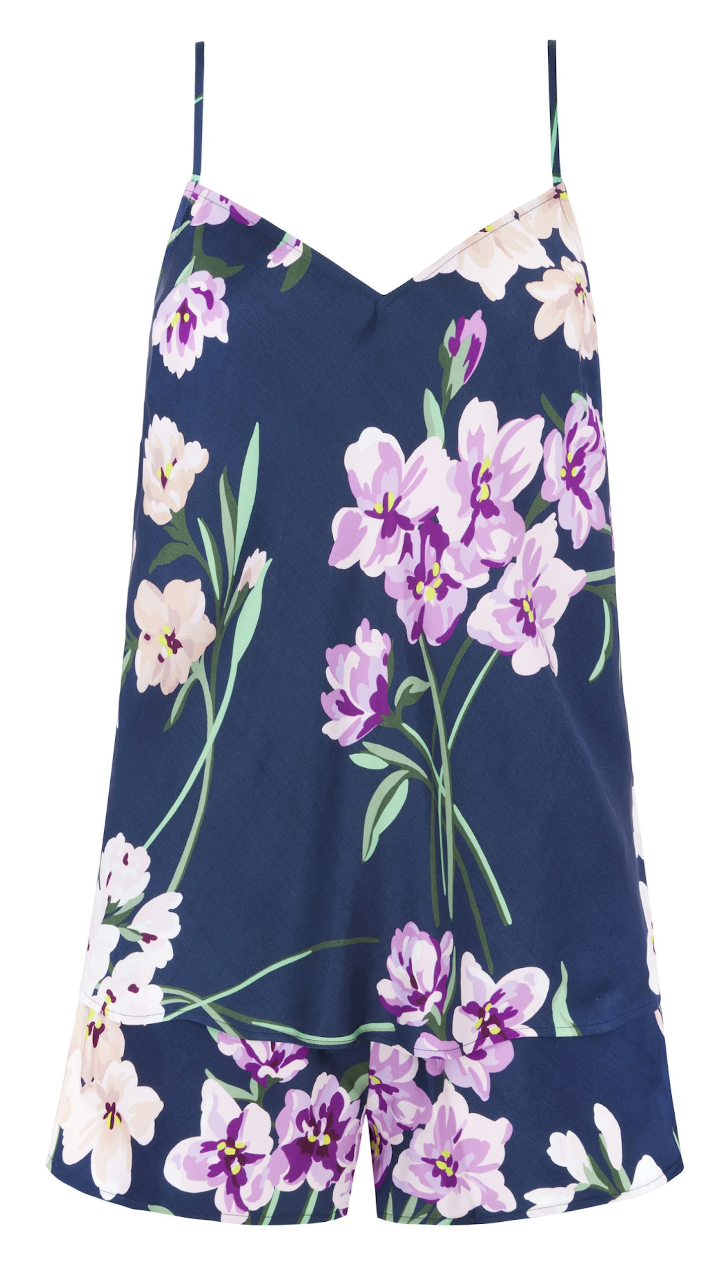 Floral Print Satin Cami PJ Set