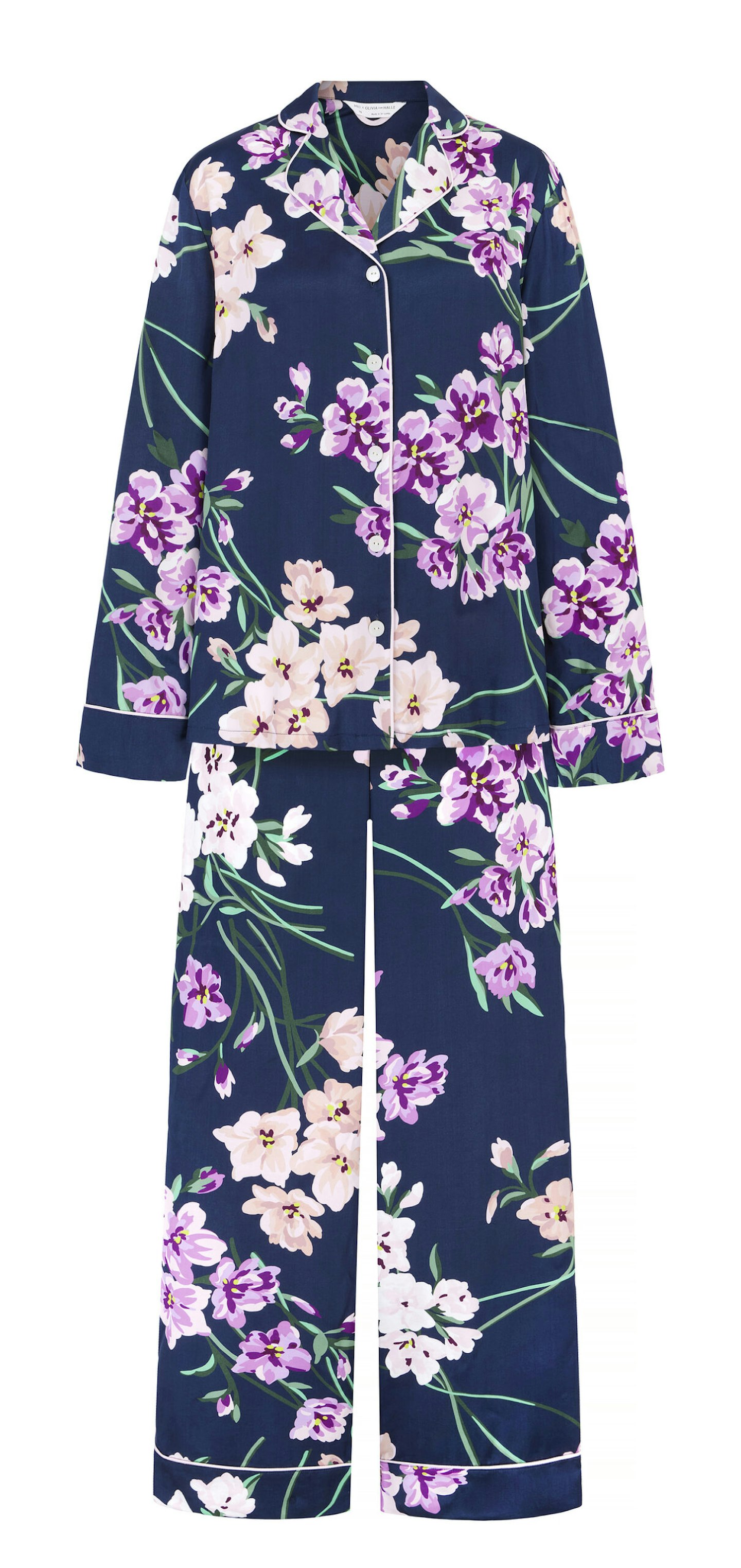 Floral Print Satin PJ Set