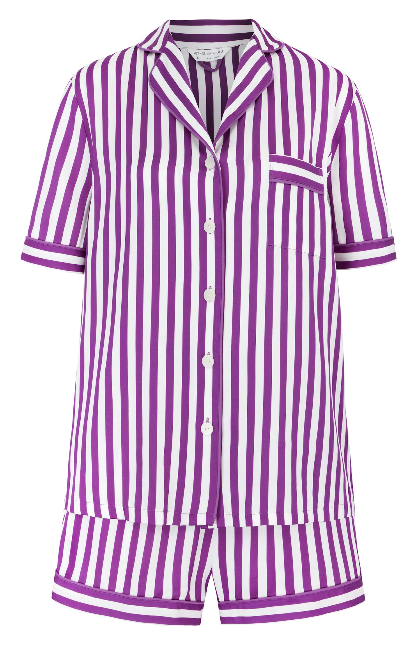 Stripe Satin Short PJ Set