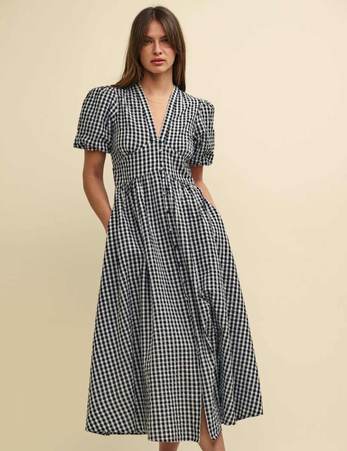 Nobody's Child, Black Gingham Starlight Midi Dress