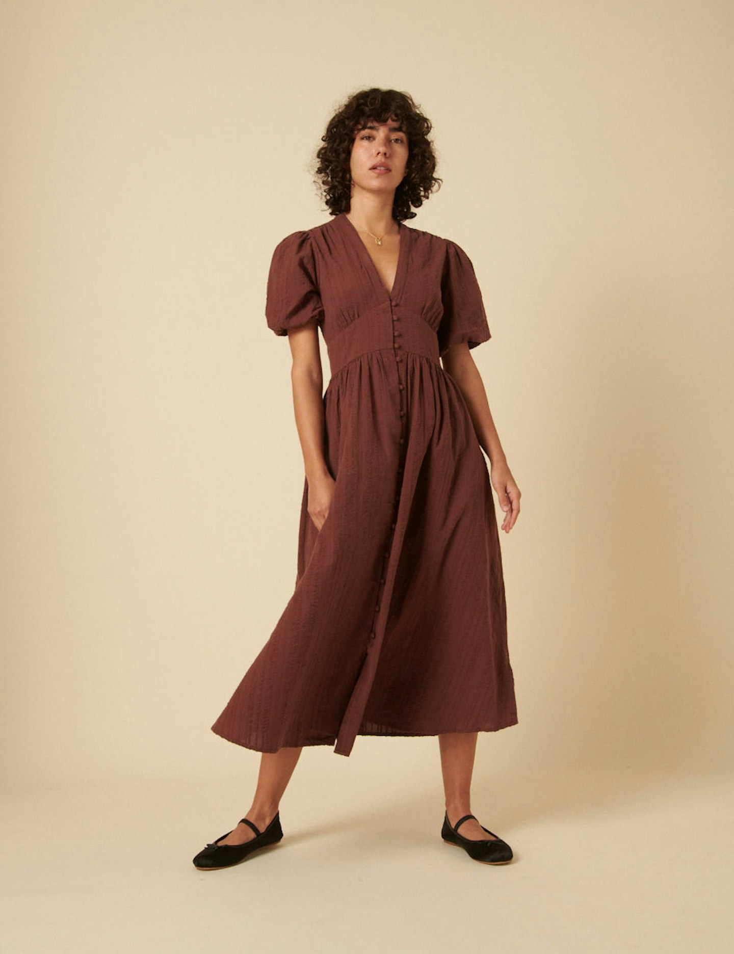 Nobody's Child, Brown Starlight Midi Dress