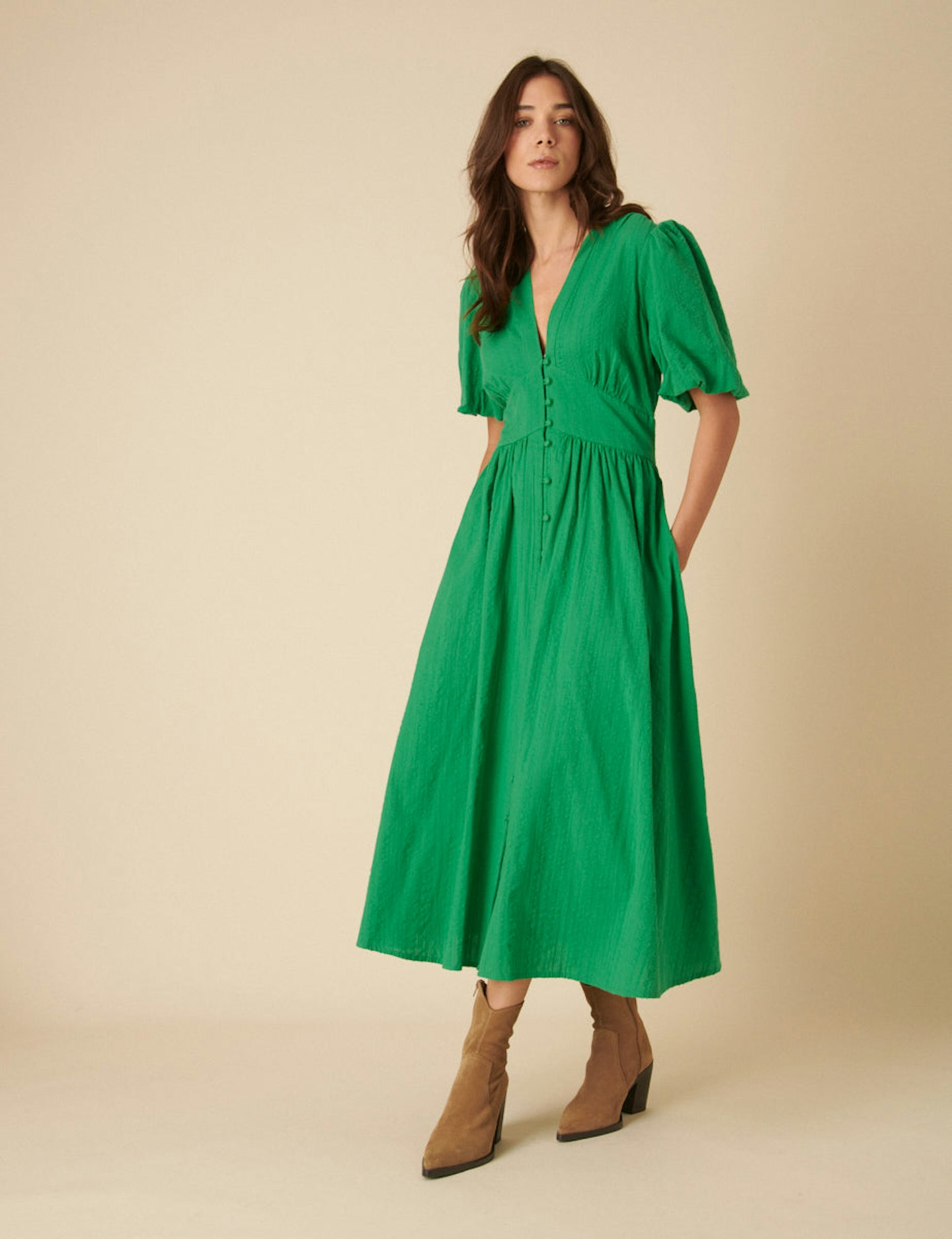 Nobody's Child, Green Starlight Midi Dress
