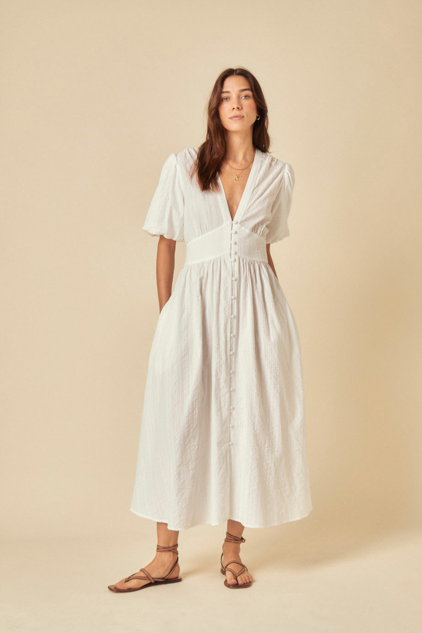 Nobody's Child, White Starlight Midi Dress
