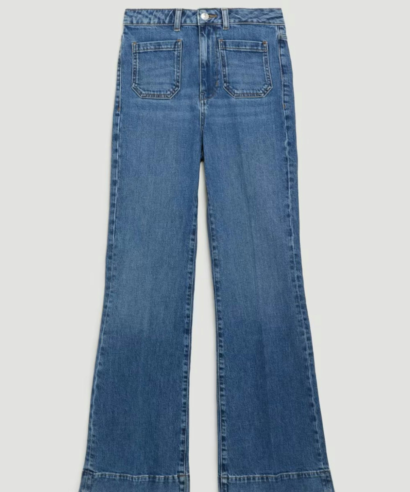 M&S Patch Pocket Flare High Waisted Jeans