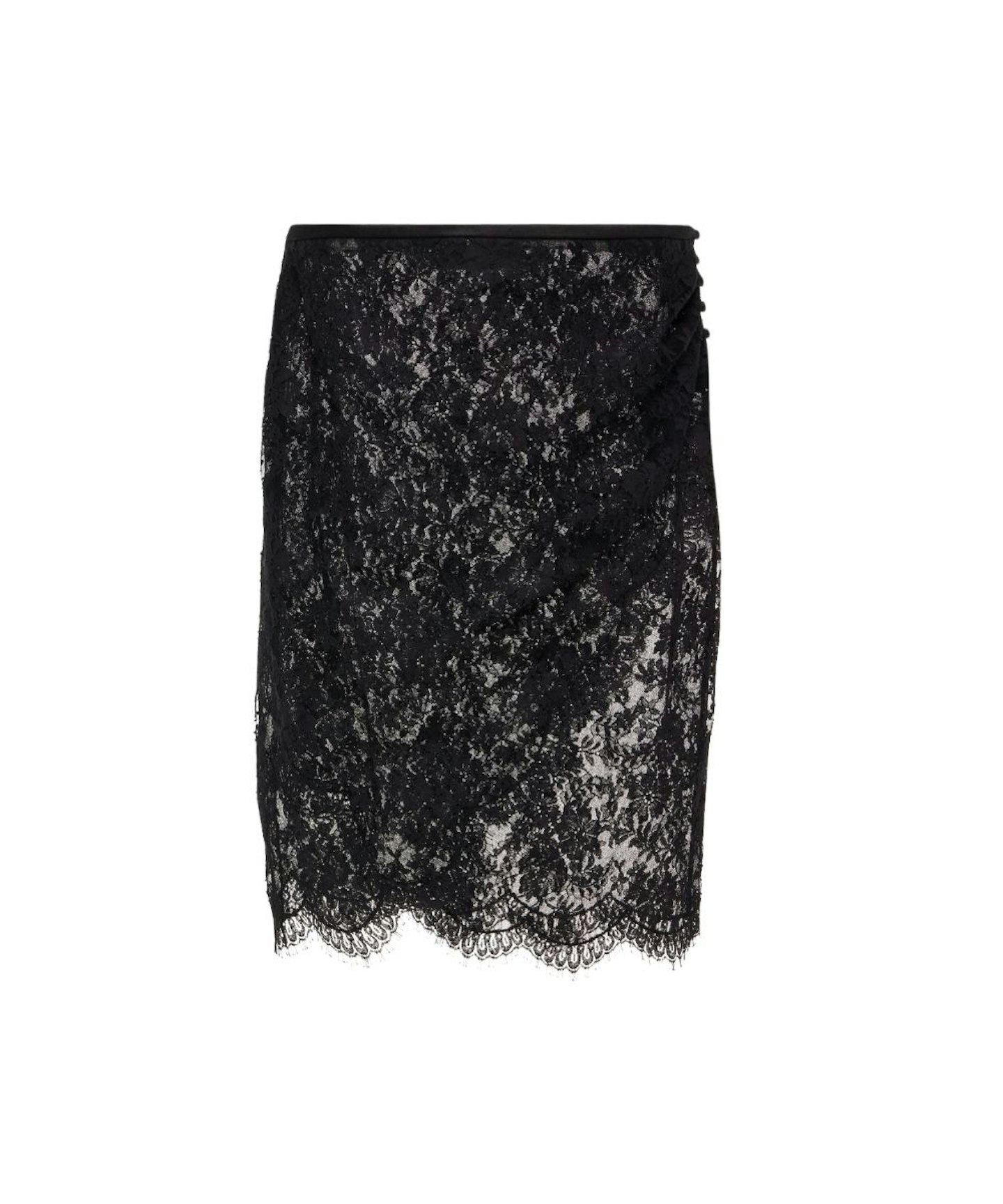 Saint Laurent, Sheer Cotton-Blend Lace Wrap Skirt