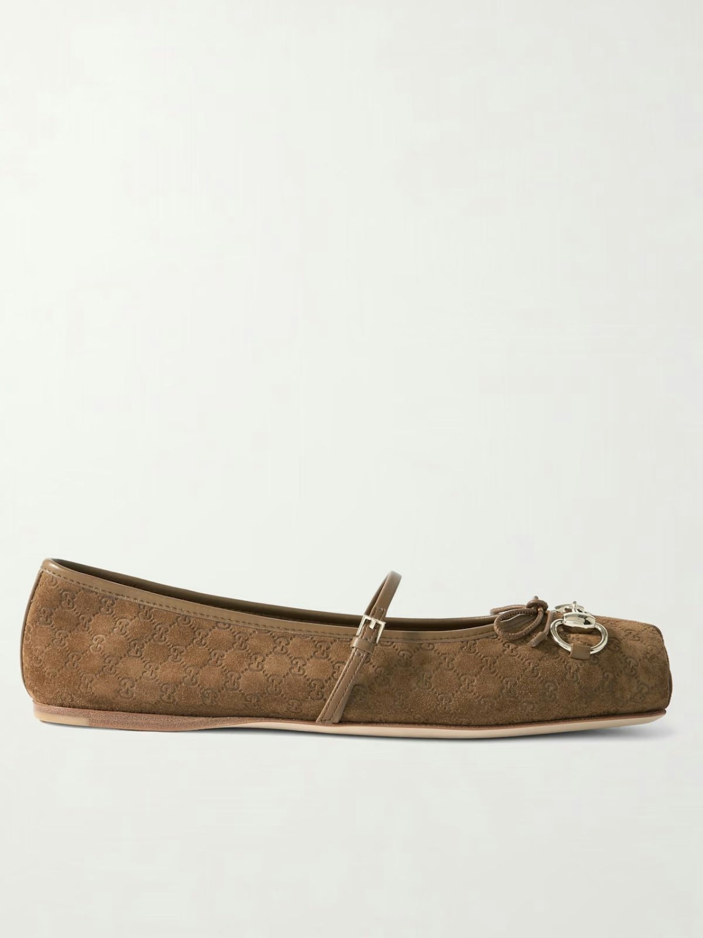 Gucci, Horsebit-Detailed Suede Ballet Flats