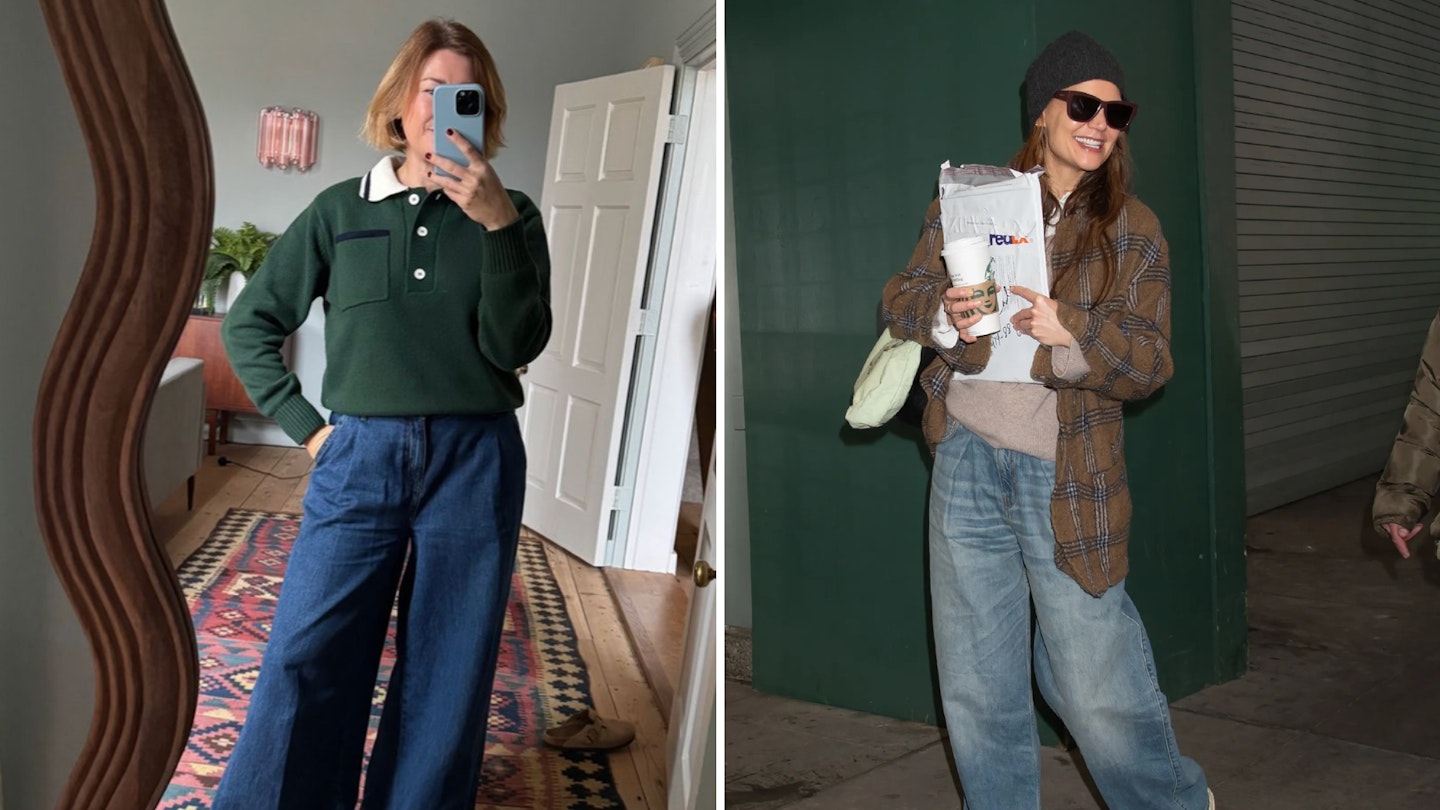 pleated jeans algine