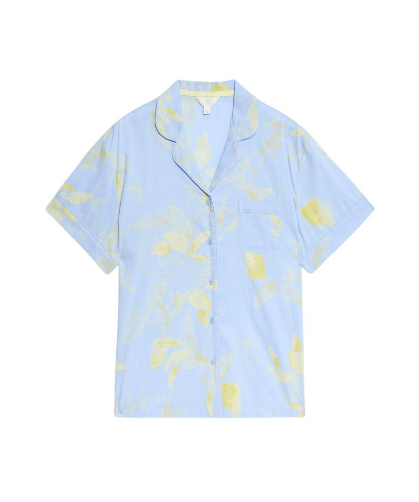 M&S, Pure Cotton Printed Pyjama Top