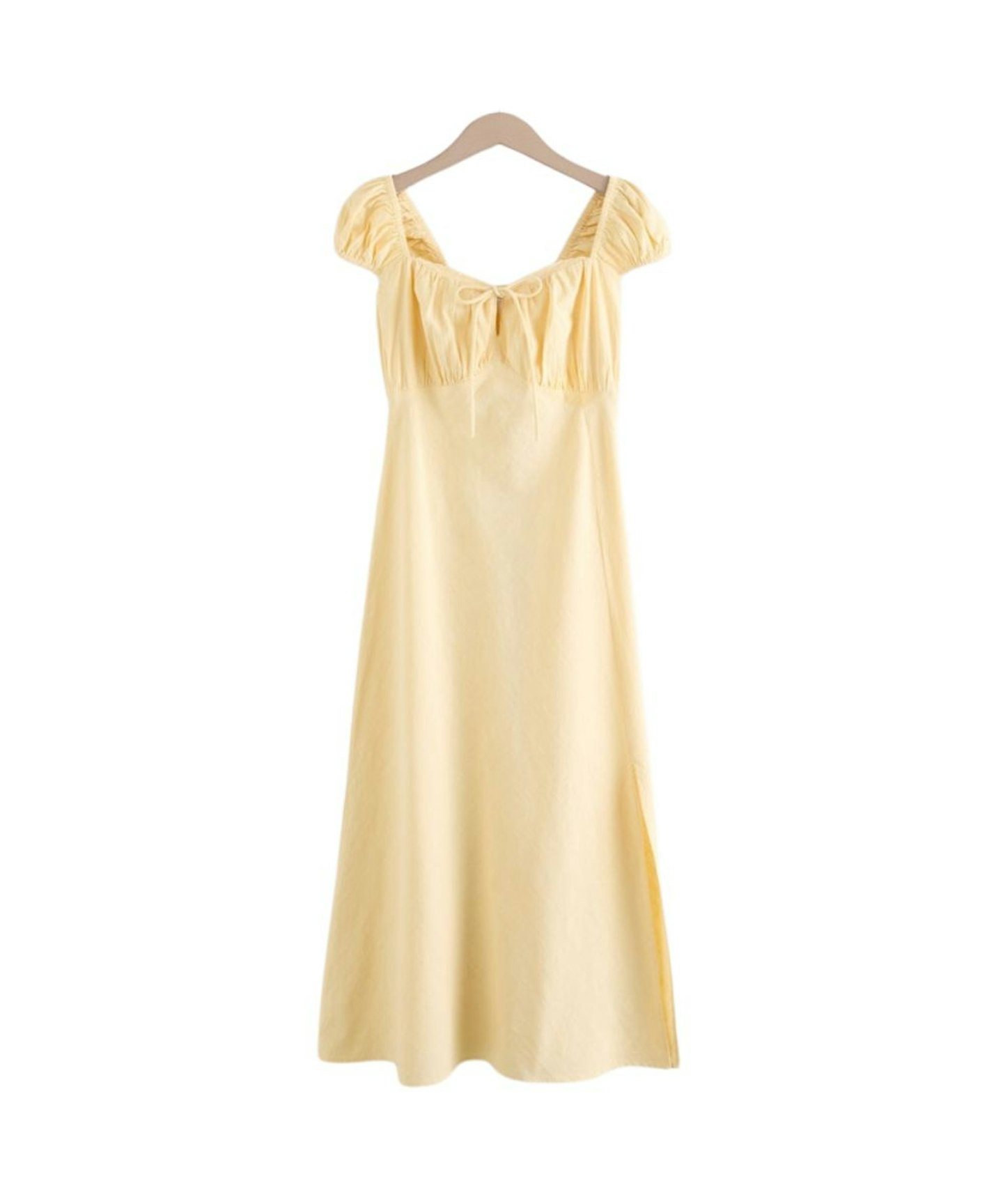 Next, Buttermilk Yellow Puff Sleeve Midi Dress
