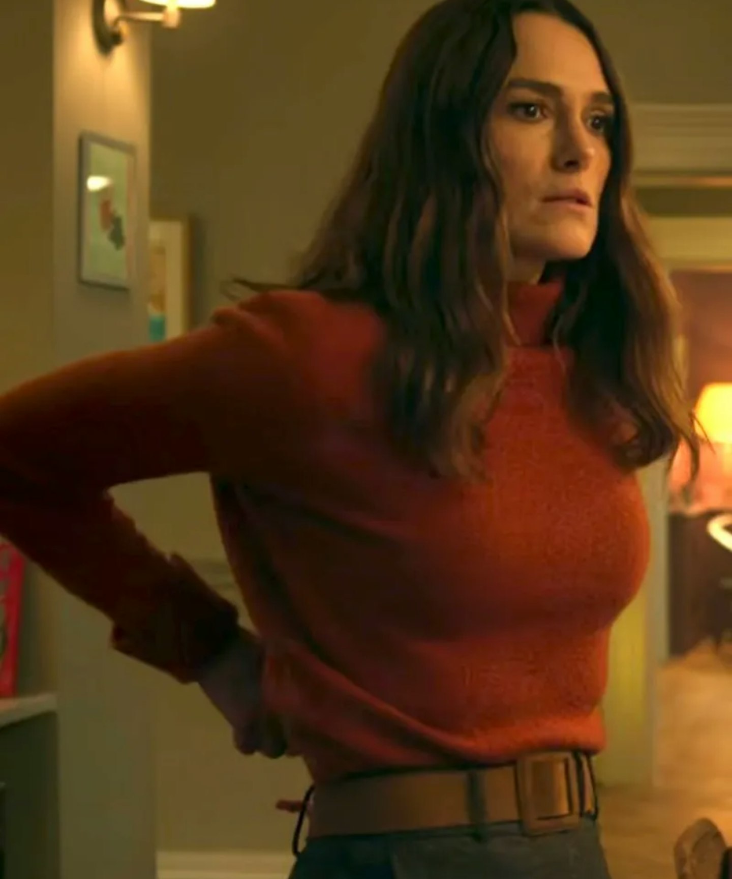 keira knightley orange roll neck