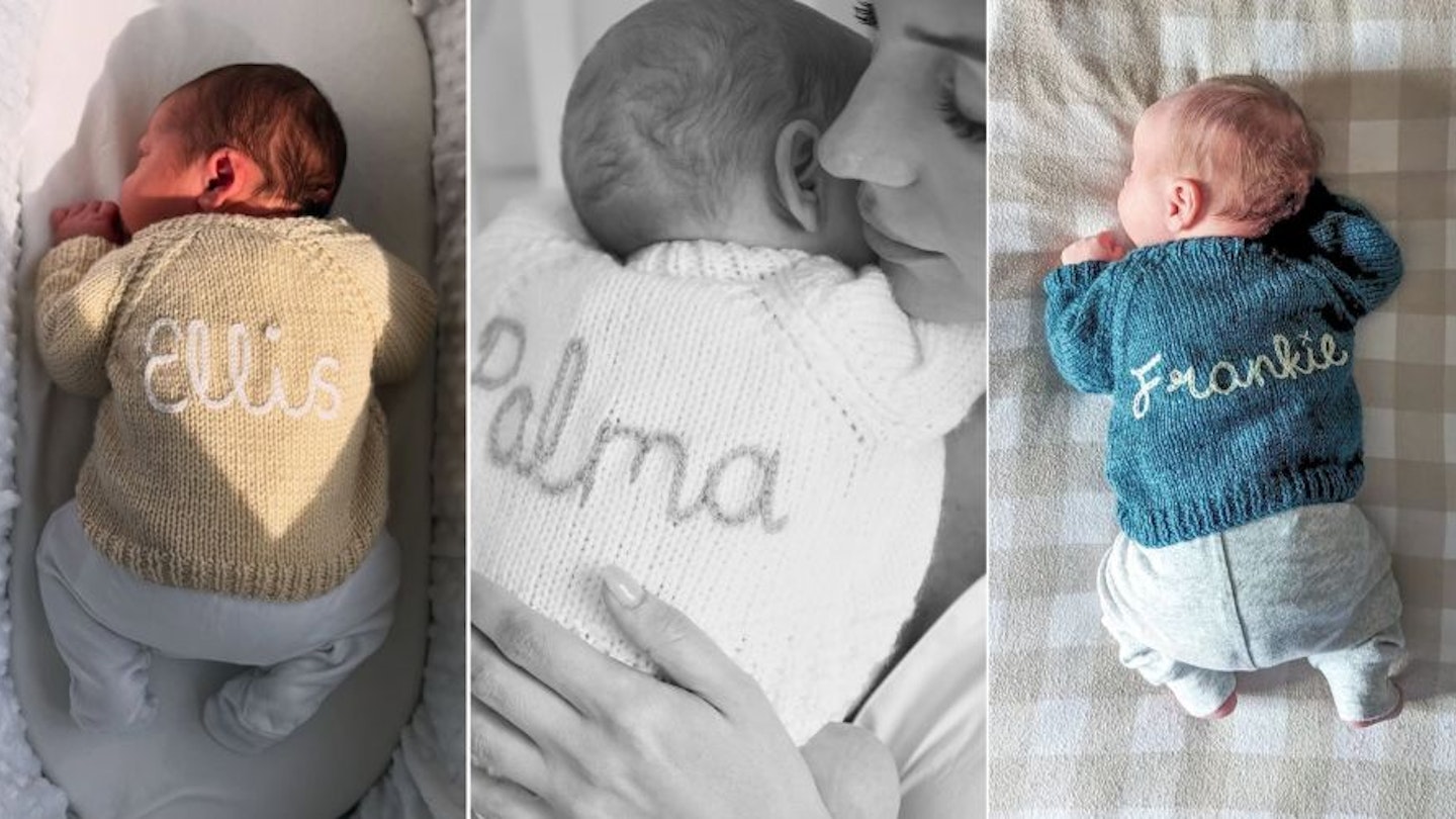 personalised cardigan baby