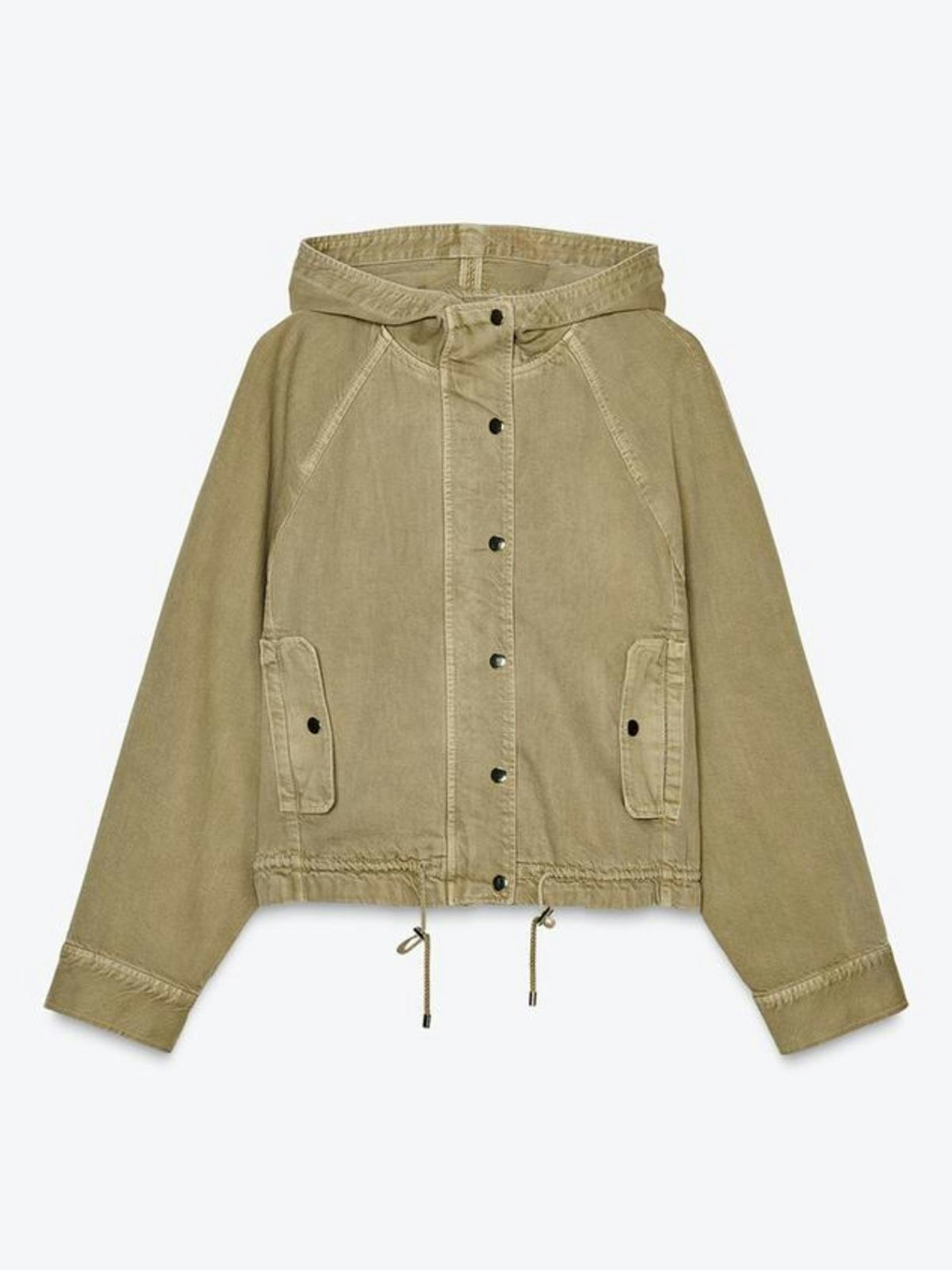 Faded-Effect Hooded Jacket