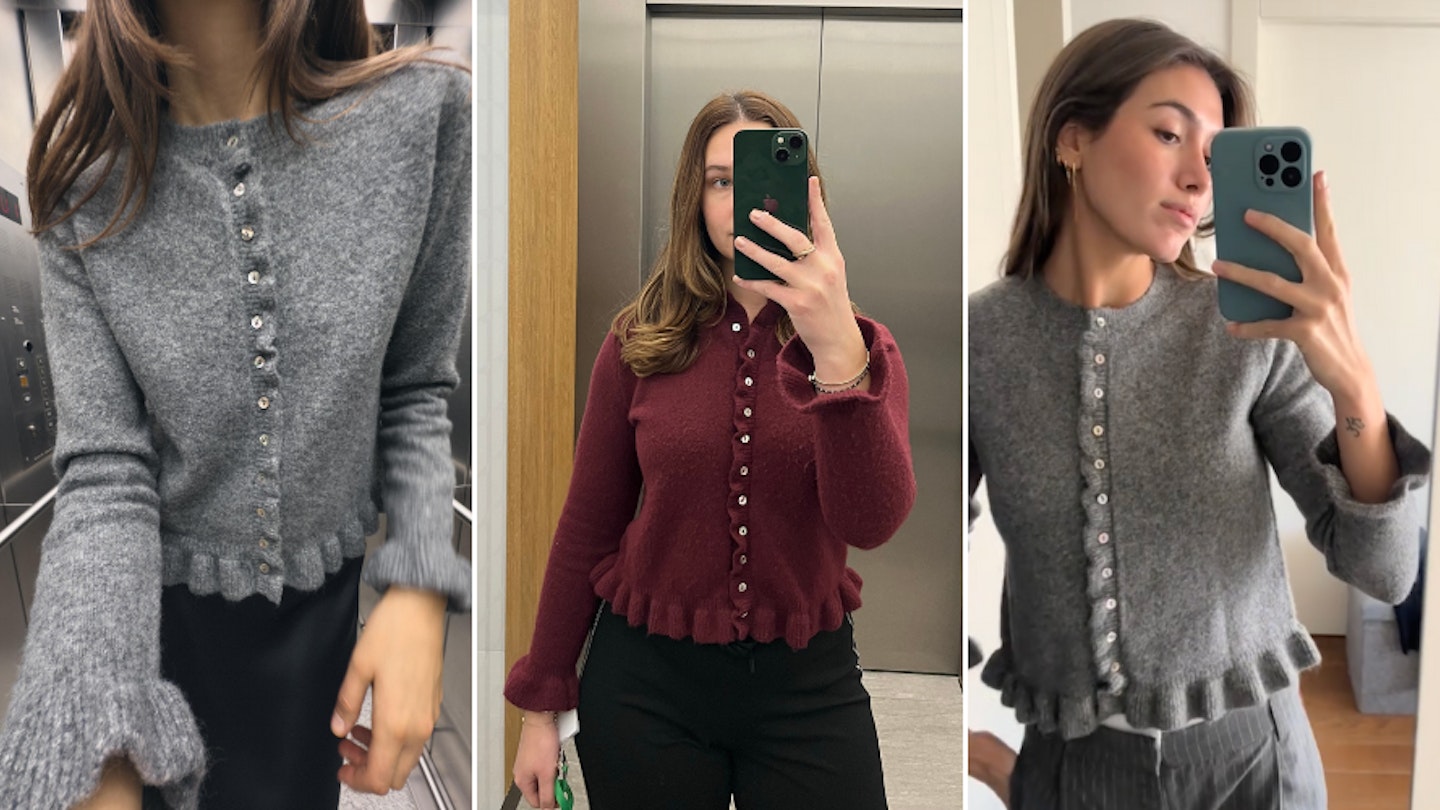 Zara Ruffled Knit Cardigan